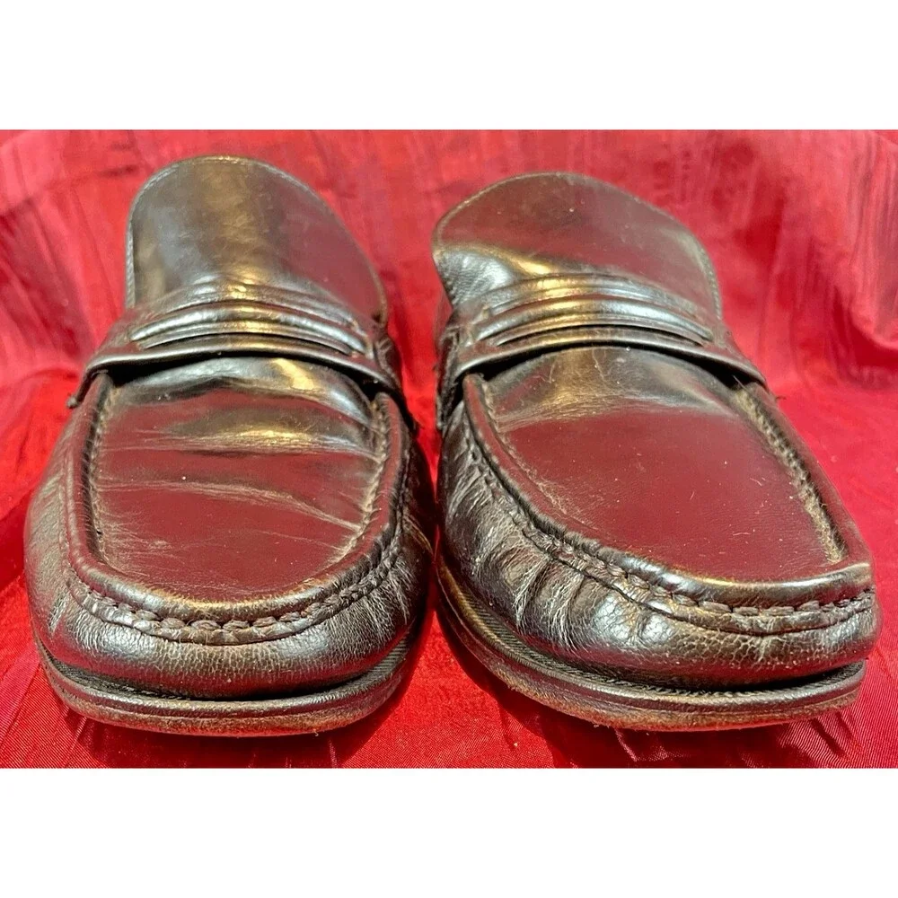 Mens Vntg Florsheim 23242 Black Leather Loafers sz 8.5D